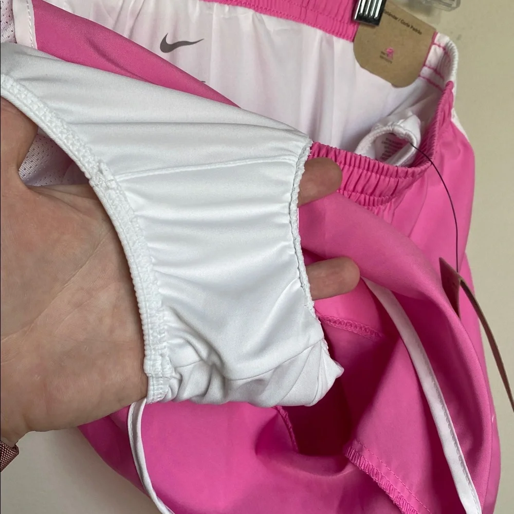 Nike Pink and White Running Shorts